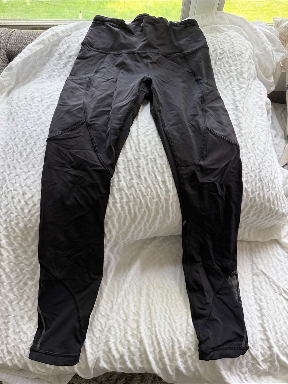 lululemon athletica Black Performance Leggings with Reflective Trim